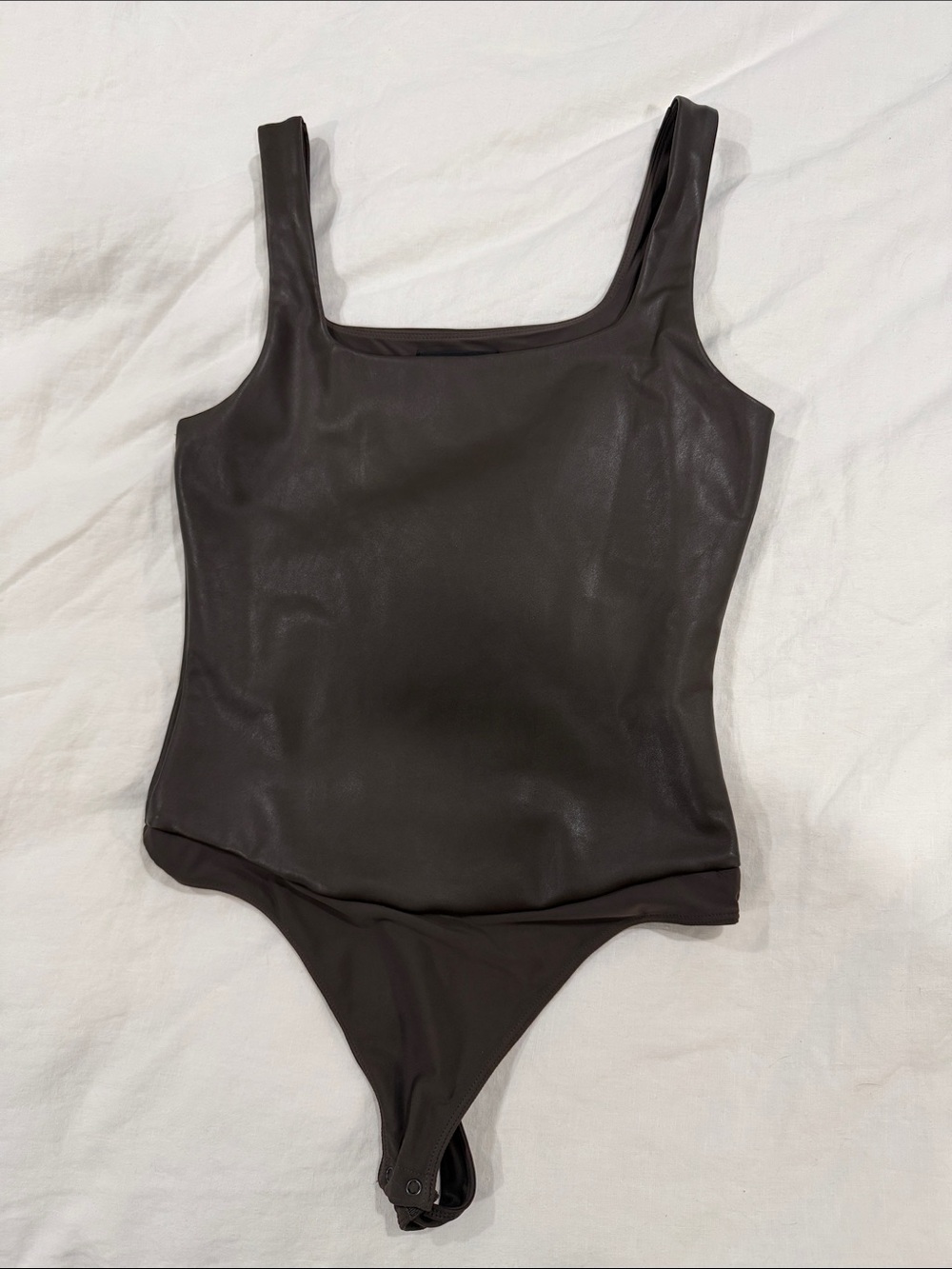 Aritzia Women's Square Neck Bodysuit in Dark Brown